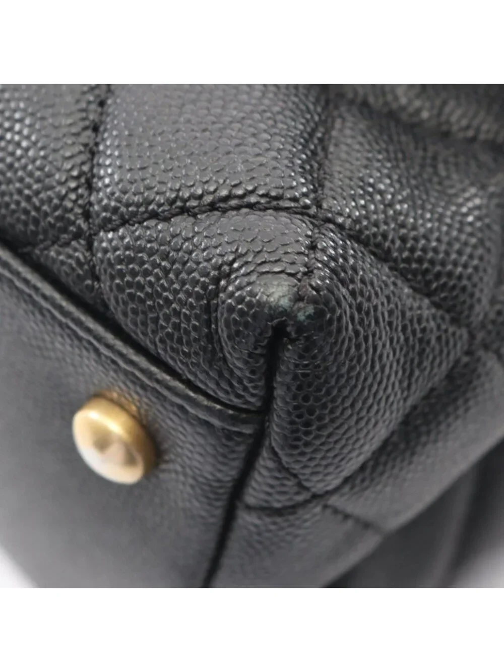Chanel Handbag Coco Handle 29 Top Flap Bag Quilted 2-Way Black Caviar Leather